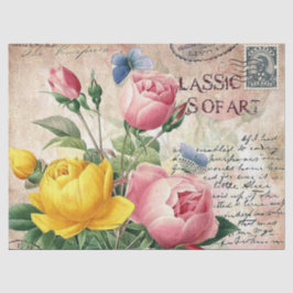 Papel De Seda Flórida de vinheta, qualquer tecido destinado a fi