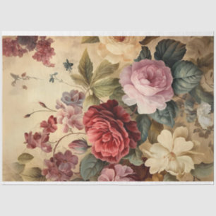 Papel De Seda Flórida vítrea com cores ricas Bloom Eterno
