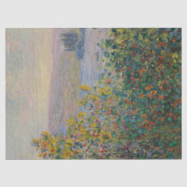 Papel De Seda Flower Beds at Vetheuil por Claude Monet