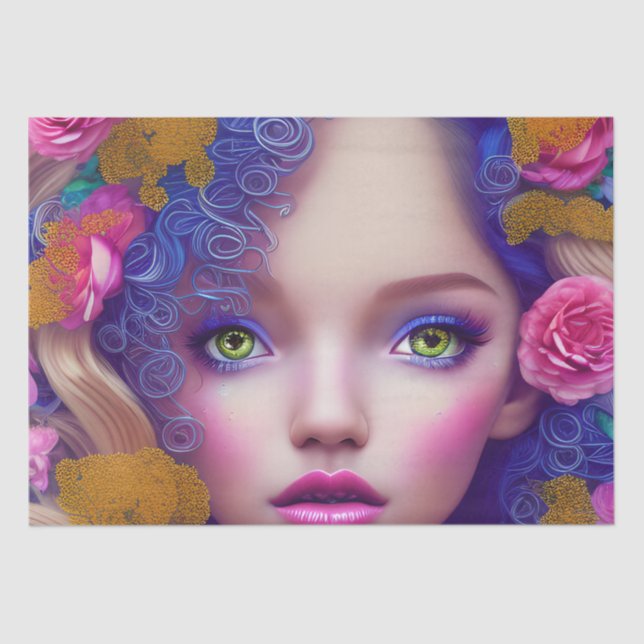 Papel De Seda Flower Girl Princess Inspirada na Cultura Ucranian (Frente )