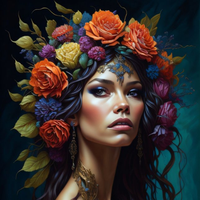 Papel De Seda Flower misterious woman  (Criador carregado)