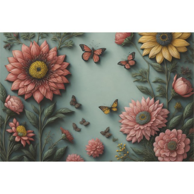 Papel De Seda Flower poem postcard 5 decoupage tissue paper (Criador carregado)