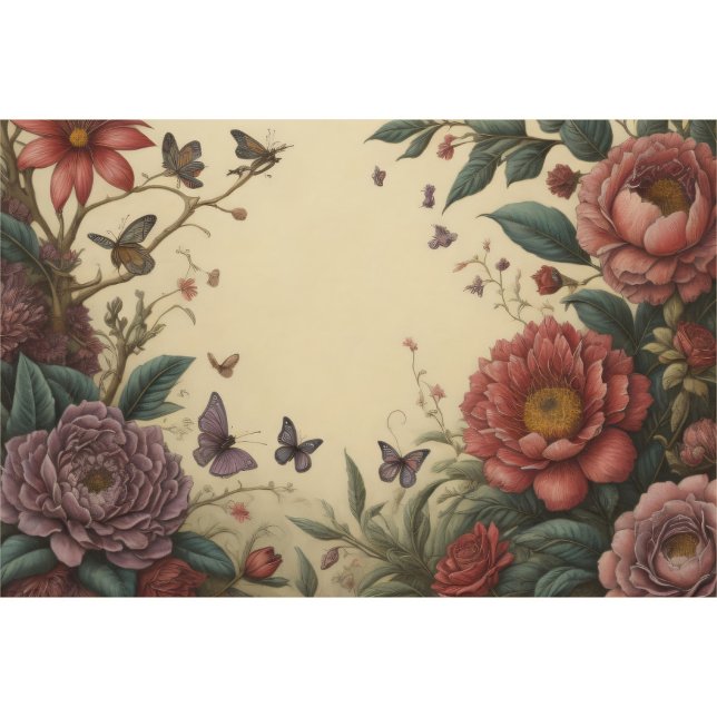 Papel De Seda Flower poem postcard 6 decoupage tissue paper (Criador carregado)