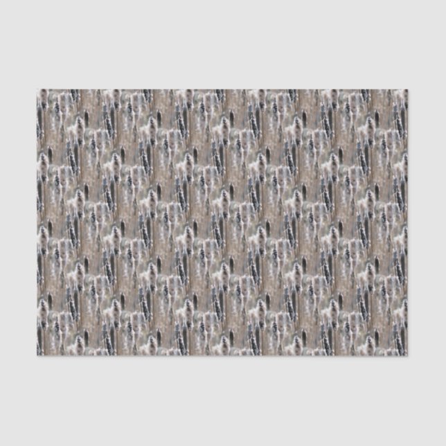 Papel De Seda Fluffy Cattails Nature Pattern (Frente )