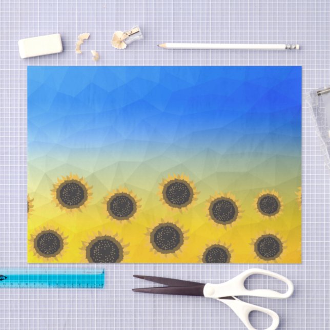 Papel De Seda Fluxos de malha azul-amarelos da Ucrânia (Arte )