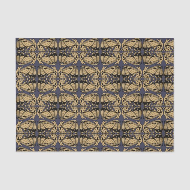 Papel De Seda Flying Bats Art Nouveau Pattern (Frente )