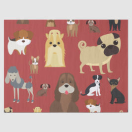 Papel De Seda fofo padrão de cão design para amantes de cães - v
