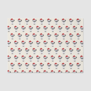 Papel De Seda Fofo Schnauzer com um Chapéu de Papai Noel - Nata