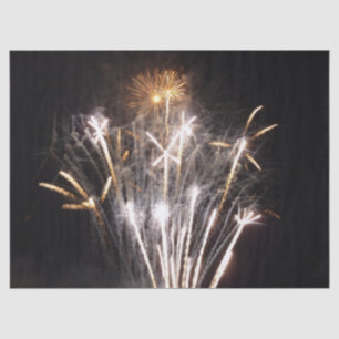 Papel De Seda Fogos de Artifício Brancos e Dourados II Celebraçã