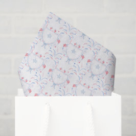 Papel De Seda Fogos de Artifício de 4 de Julho em Aquarela