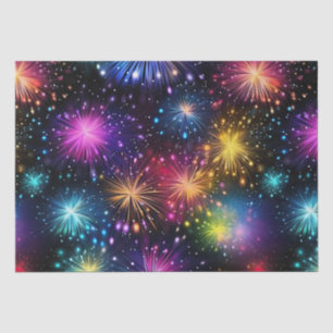 Papel De Seda Fogos de Artifício Elegantes em Arco-Íris sobre Fu