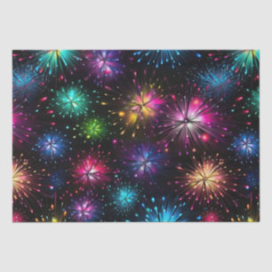 Papel De Seda Fogos de Artifício Elegantes em Arco-Íris sobre Fu