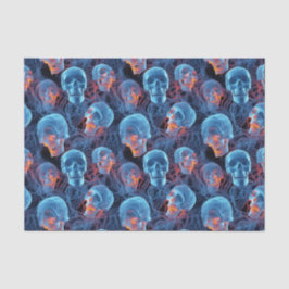 Papel De Seda Fogueira Azul Florescente Spooky Halloween
