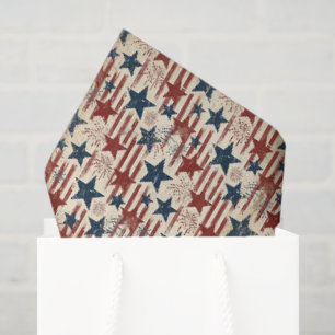 Papel De Seda Foguetes Estrelas Patrióticas Americana EUA 4 de J