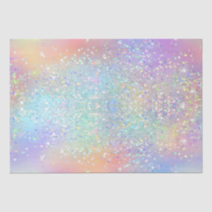 Papel De Seda Foil Iridescente Arco-Íris e Lente Holográfica
