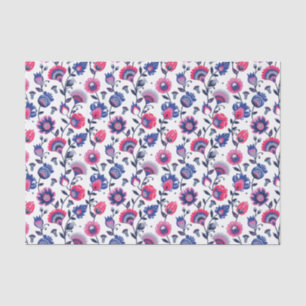 Papel De Seda Folclore Wycinanki, roxo e azul,