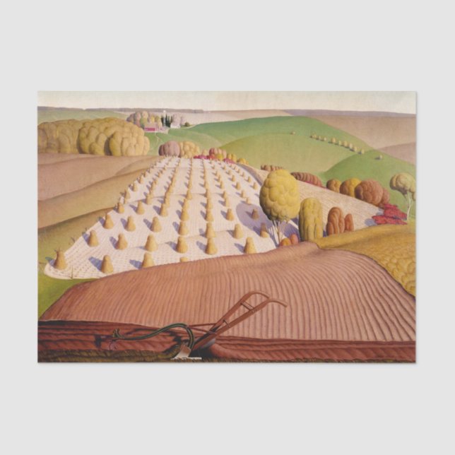 Papel De Seda Folga de outono, 1931 por Grant Wood (Frente )