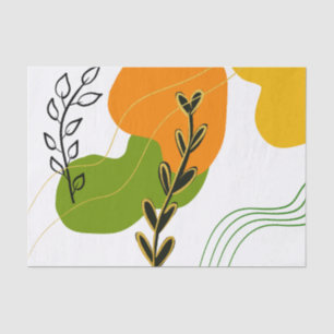 Papel De Seda Folha Botânica abstrato