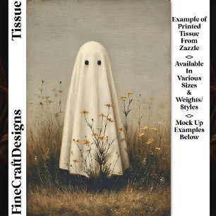 Papel De Seda Folha Caprichosa Fantasma em Flores Silvestres DV6