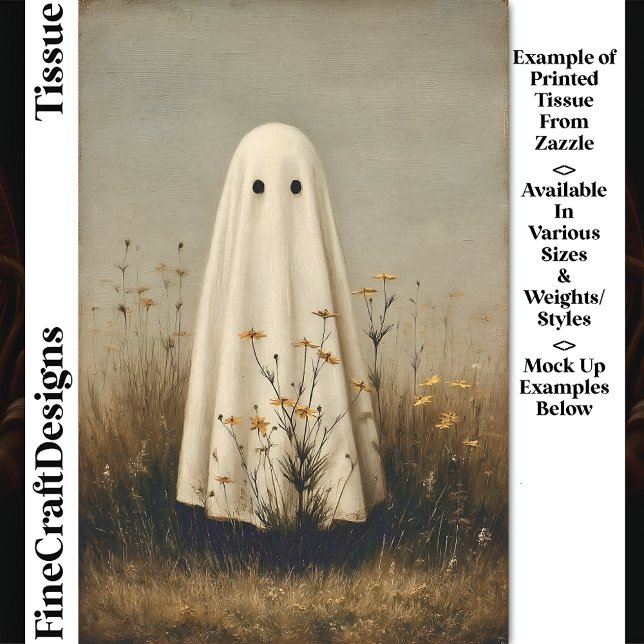 Papel De Seda Folha Caprichosa Fantasma em Flores Silvestres DV6 (Criador carregado)