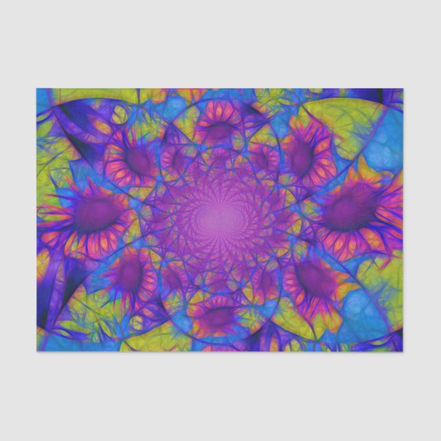 Papel De Seda Folha de Abstrato Amarelo Roxo (Frente )