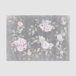 Papel De Seda folha de cinzas de música floral rosa
