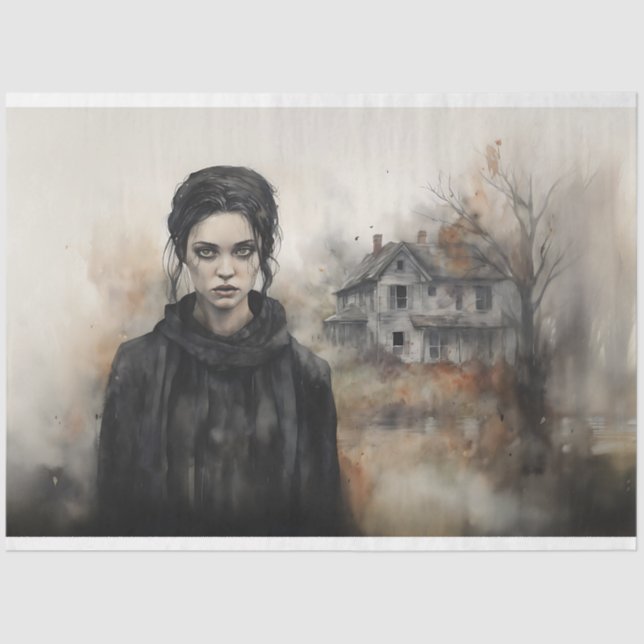 Papel De Seda Folha de Decoupage da Spooky 1 (Frente )