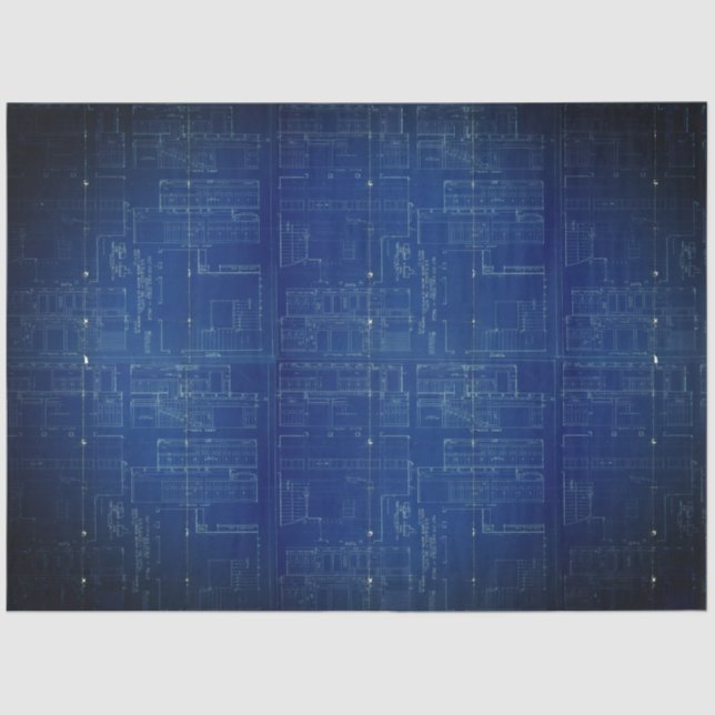 Papel De Seda Folha de Decoupage de 18 lb do Blueprint (Frente )