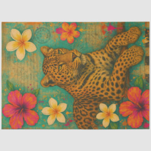 Papel De Seda Folha de dissociação do "Leopardo-ouro" - Tropical