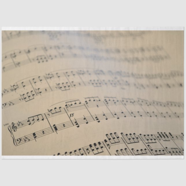 Papel De Seda Folha de Impressão de Música Fundo 2 Decoupage (Frente )