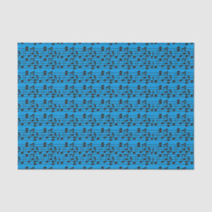 Papel De Seda Folha de música azul e preta