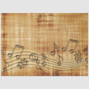 Papel De Seda Folha de Música Dourada Dissociação de Fundo Ru
