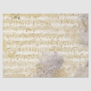 Papel De Seda Folha de Música Dourada e Desligamento da Vintage