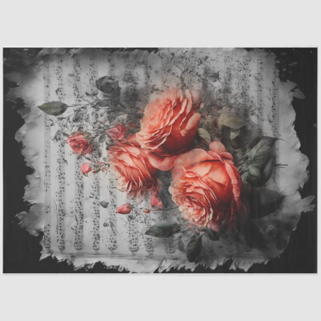 Papel De Seda Folha de Música Flor (Frente )