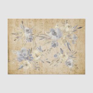 Papel De Seda folha de música floral vintage