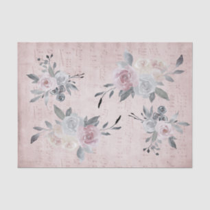 Papel De Seda folha de música vintage floral decor