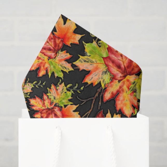 Papel De Seda Folha de outono folhas de papel-tecidos (Sacola de presentes)