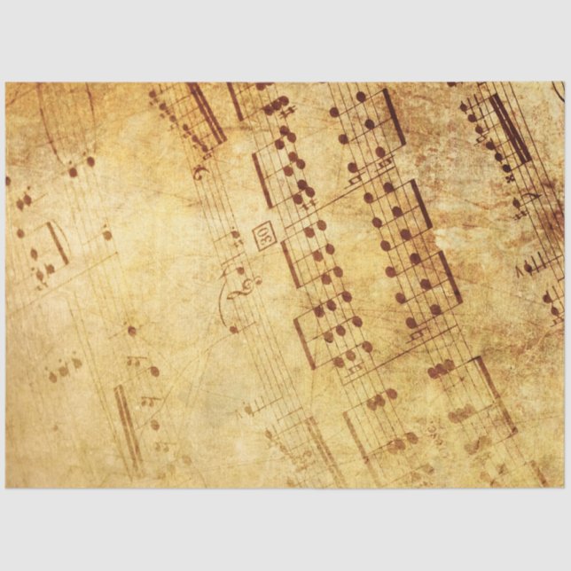 Papel De Seda Folha de Pontuação de Música da Planilha de Vintag (Frente )