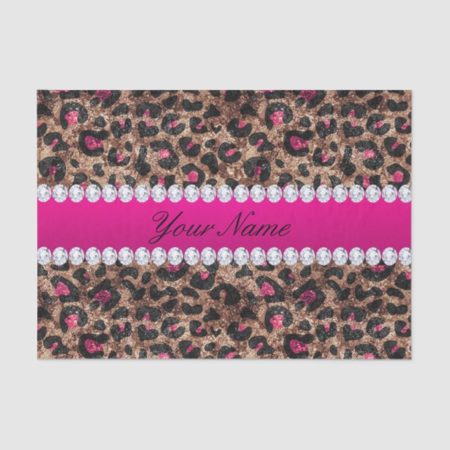 Papel De Seda Folha Dourado e diamantes do rosa do rosa quente (Frente )