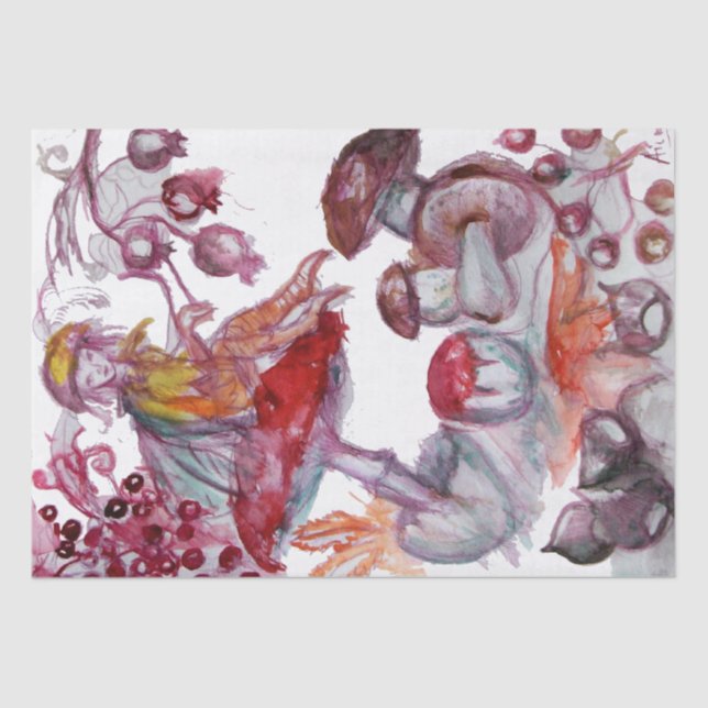 Papel De Seda FOLHA MÁGICA DE MUSHROOMS Fantasia Branca Vermelha (Frente )