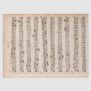 Papel De Seda Folha Música Vintage Colchetes manuscritos Págin
