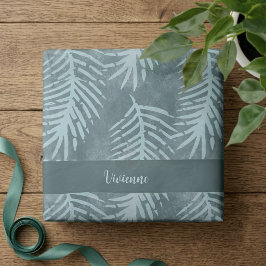 Papel De Seda Folha Tropical Aguarela Verde Turquesa