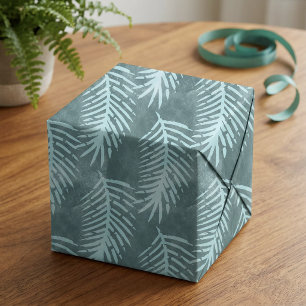 Papel De Seda Folha Tropical Aguarela Verde Turquesa