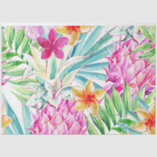 Papel De Seda Folha Tropical Floral Exótica
