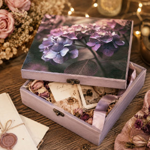 Papel De Seda Folha Violeta Vintage Hidrangea Botânica Decoupage