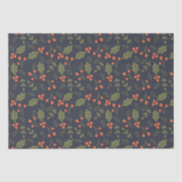 Papel De Seda Folhagem de Natal Moderno Holly Botanical