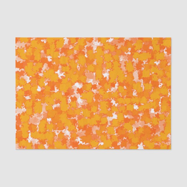 Papel De Seda Folhagem Laranja abstrato Art Design (Frente )