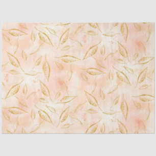 Papel De Seda Folhagem Moderna Verde Ouro Dourado Watercolor