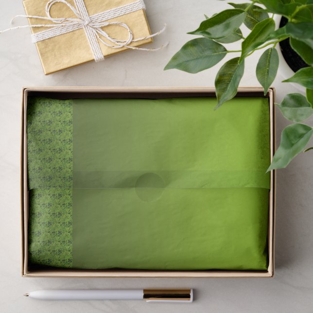 Papel De Seda Folhagem Verde (Presente)