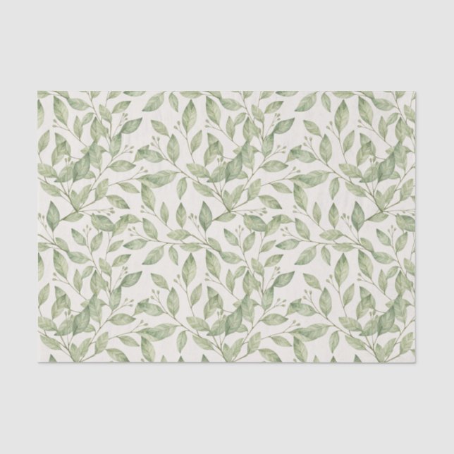 Papel De Seda Folhagem verde bonito (Frente )
